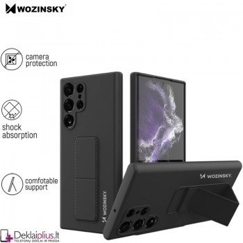 Wozinsky 4in1 švelnaus silikono dėklas - juodas (Samsung S22 Ultra)